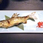 川の家 - 夕食（アユの塩焼き）