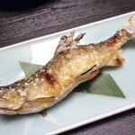 川の家 - 夕食（アユの塩焼き）