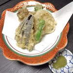 川の家 - 夕食（天ぷら）