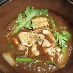 川の家 - 夕食（イノブタ鍋；イノブタ肉）