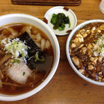 桂山 - 平日ランチ ワンタン麺麻婆丼¥700