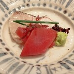 板前 まつもと - 刺身のサワラと富山の本マグロ。刺身は分かるようになったからね
