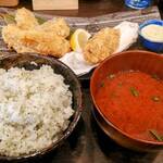 とんかつ小金庵 - ランチの花盛定食！(≧∇≦)/（これに海老カツも付きます♪）