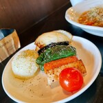 二十一味家 - お野菜トッピング追加、ポテイトくんありがとうございます