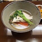 片折 - 鰤しゃぶ、豆苗、しめじ、人参