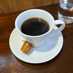 キッチン ブルー グローブ - ホットコーヒーのアップ