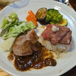 キッチン ブルー グローブ - ワンプレートにしました