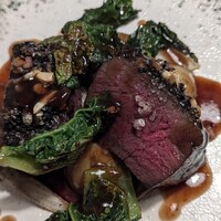 ビストロ アンヴェール - 菊芋、牛蒡、カツオ菜、ポテトが付け合わせ