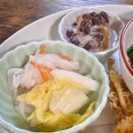 お食事処 だんらん日和 - ランチ(\1,980)　酢の物・かぼちゃの小豆煮
