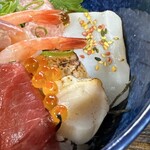 お食事処 だんらん日和 - ランチ(\1,980)　年の瀬鉄火丼（ホタテ炙り、イカ）