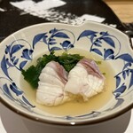 赤坂 鮨葵 - セリと春菊、真ハタのしゃぶしゃぶ