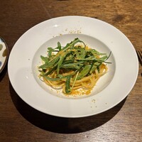 オステリア ラストリカート - リングイネ　ムール貝のラグーソース　カラスミがけ