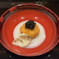 日本料理 山崎 - 百合根饅頭とキャビア