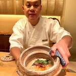 281976785 - 名物土鍋ご飯(鰤とせり)