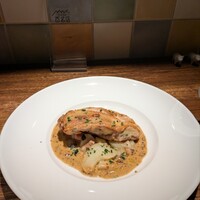 シャンパン食堂 - B.備中高原鶏もも肉のロースト、マスタードソース