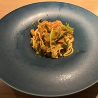 Osteria Falco - しょうがたくさん蟹のパスタ！名前わかりません笑