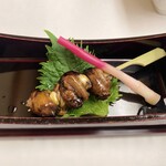 博多名代 吉塚うなぎ屋 - 肝焼き　ぷりぷりで、苦すぎず、あっさり甘めのタレとよくマッチ。最高のつまみ！