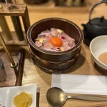 Gion Duck Rice - お出汁をかけます