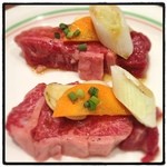 特上ヒレ。とろけるように柔らかい食感に、この甘味の強い塩ダレがとてもマッチしていて最高です