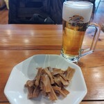 中華キッチン華亭 - おつまみメンマと生ビール♥
