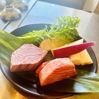 鉄板焼 銀明翠 - 月コースのサーロインとフィレ(フィレはプラス1700円だったかな)