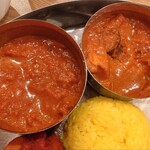 インドレストラン シータラ 亀有駅前店 - キーマカレー、ナスとチキンのカレー（日替わり)