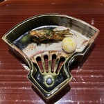 赤坂 島袋 - もろこ木の芽焼き   百合根の金団