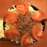 海鮮もんじゃ 片岡 - ひき肉もんじゃ+トマト+チーズもんじゃ   オススメです。