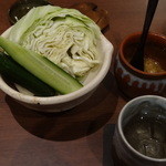 Yamauchi Noujou - チャージ料（特製なめ味噌と新鮮野菜、４１１円）
