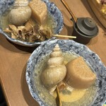 元祖 金沢炉端 あっぱれ - おでん。なんとカウンターは単品でも頼めるみたいです。カウンターでよかった！