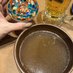 元祖 金沢炉端 あっぱれ - 日本酒はおでんの出汁で割っても美味しい。