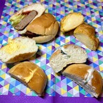 やおきパン - ハンバーグ、シュークリーム、調理パン2種