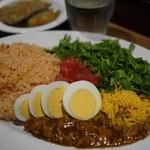 普通ひき肉ライス+少年の夢+追いパクチーｗ