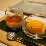 鯛良 - ●クレームブリュレと季節のフルーツ
      フルーツはビワでした。 おいしかったです。