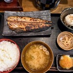 越後屋 竹千代 - しまほっけ味噌漬け定食@¥1444+ポテトサラダ@¥110