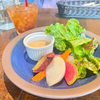 シャイニーアウル 表参道 - ランチセットサラダ アイスティー