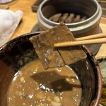 中華蕎麦 とみ田 - 板メンマリフト。