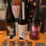 お酒とおばんざい まやさん - 日本酒3種飲みくらべ