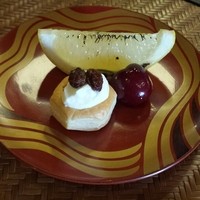 茶寮 一松 - 焼き目グレープフルーツ、パイチーズケーキ