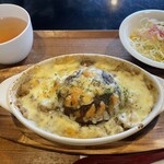 手焼きコーヒーの店 新湖月 - ハンバーグドリア(別途ドリンク付き)1,100円