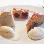 銀座 ハプスブルク・ファイルヒェン - ケーキ3種盛合せセット(1960円)のカーディナルシュニッテ、キルシュクーヘン、リンツァートルテ