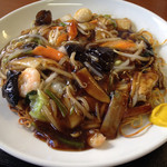 中国四川料理 天府仙臺 - 2014年6月。あんかけ焼きそば800円。