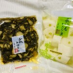 野呂本店 - 山椒きゅうり　540円　　長いもわさび漬　594円
