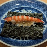 ニシムラ鮨TAKA - 車海老  玉ねぎ  有馬山椒  米