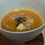 ニシムラ鮨TAKA - 追加で頼んだトリュフ薫るオマール海老ラーメン  シェアしていただきました