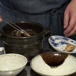 オステリア マンジャーレ - 牡蠣照り焼きの土鍋ご飯