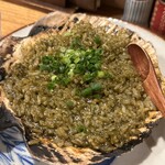 味彩しん家 - 鮑の肝めし