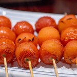 比内地鶏本格焼酎 海舟 - 2025.1 とまと串 塩（190円）