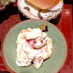 一徹 - 自家製唐墨、柿とトマトの白和え