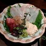 一徹 - カワハギと鮪の中トロと漬け